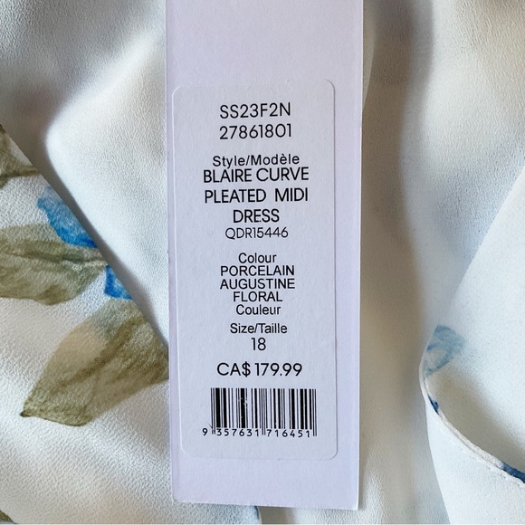 Ever New Blaire Curve Pleated Midi Dress in White Floral Size 18 NWT - Picture 10 of 14